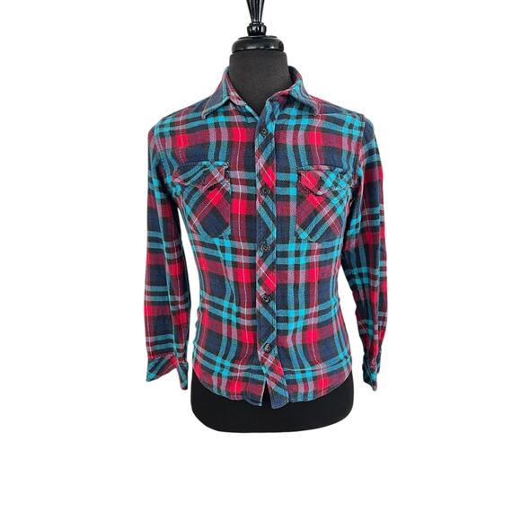 Ocean Pacific Other - Vintage Ocean Pacific OP Shirt Men's Small Multicolor Plaid Flannel Button Up